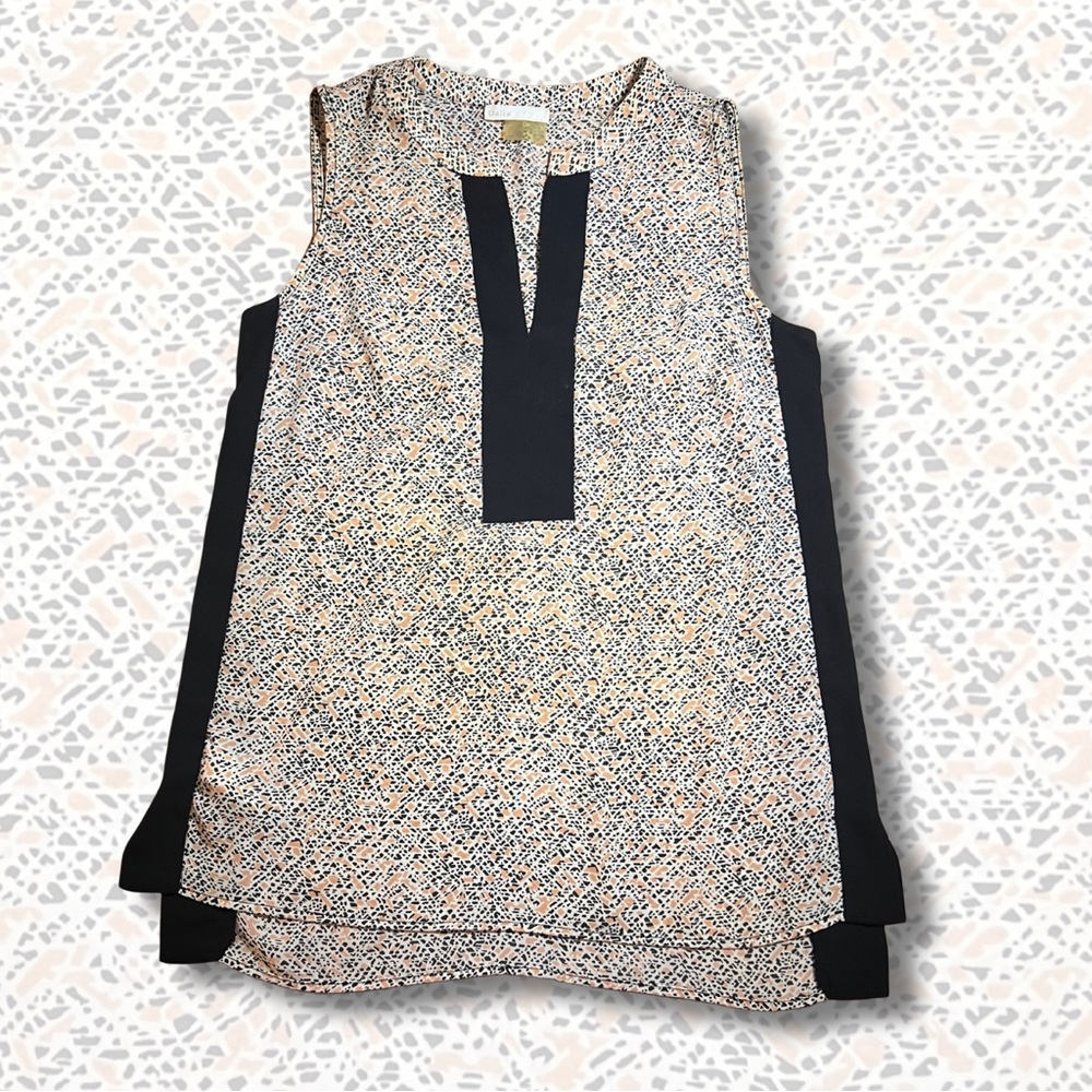 Dalia Multicolor Sleeveless Blouse with Black Panels